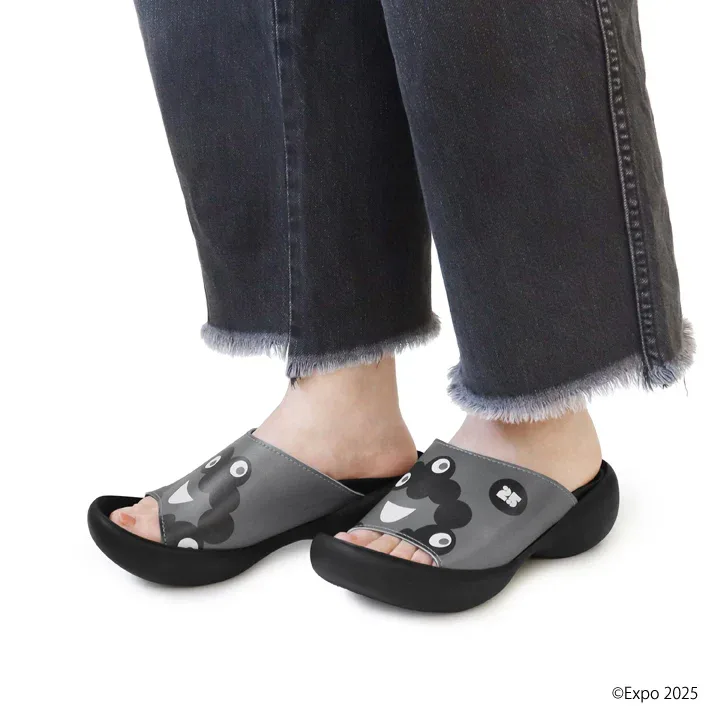 RegettaCanoe EXPO2025 Black Myakumyaku Sandals Egg Heel Women's - MYK-EGb