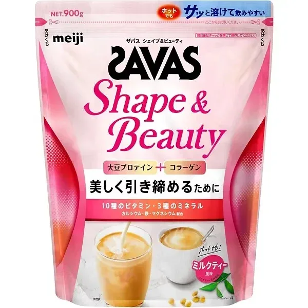 Savas Shape & Beauty collagen diet protein Milk tea/Chocolate 210 g