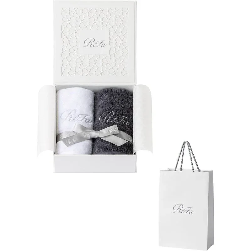 ReFa Hand Towel Pair Set – Premium Egyptian Cotton Towels with Shopper