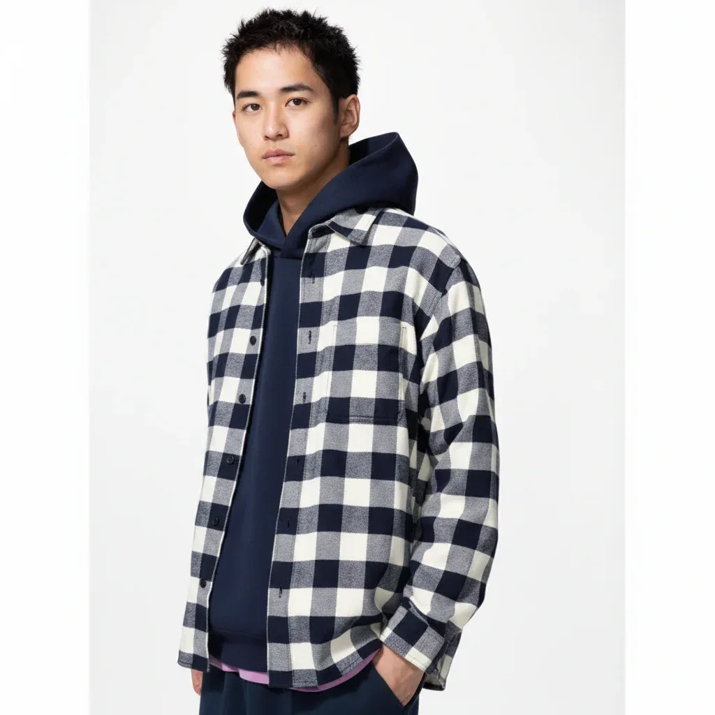 UniQlo Flannel Shirt / Block Check 486599 Japan best brand