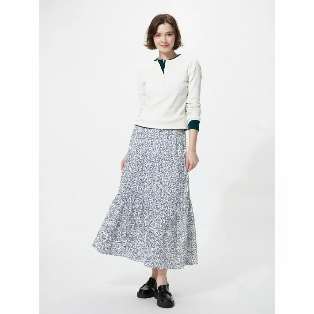 UniQlo Tiered Maxi Skirt 484706 Japan Best Brand