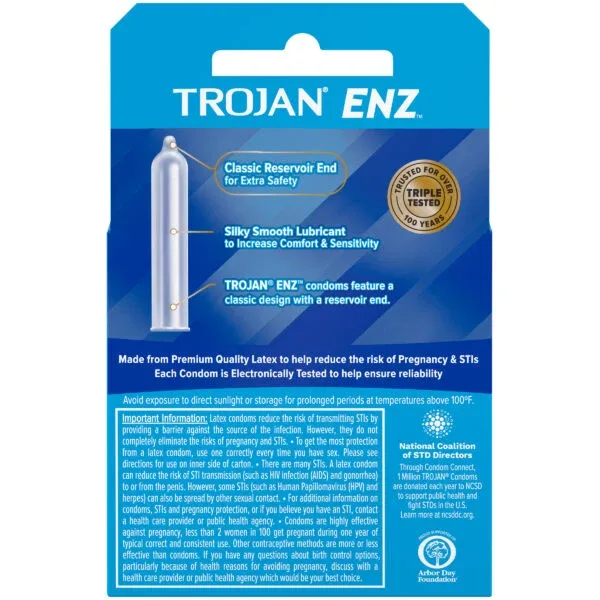 Trojan Enz Lubricated 3 Count Condoms