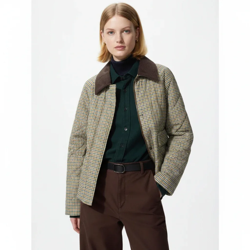 UniQlo Padded Utility Short Jacket / Check 489026 Japan best brand