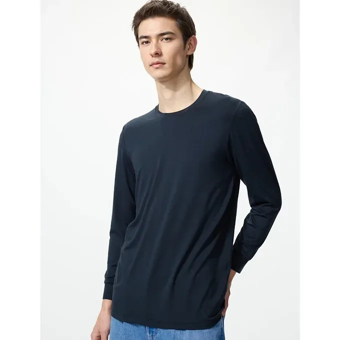 UniQlo HEATTECH Crew Neck T-Shirt (9/10 Sleeves) 479432 Japan best brand