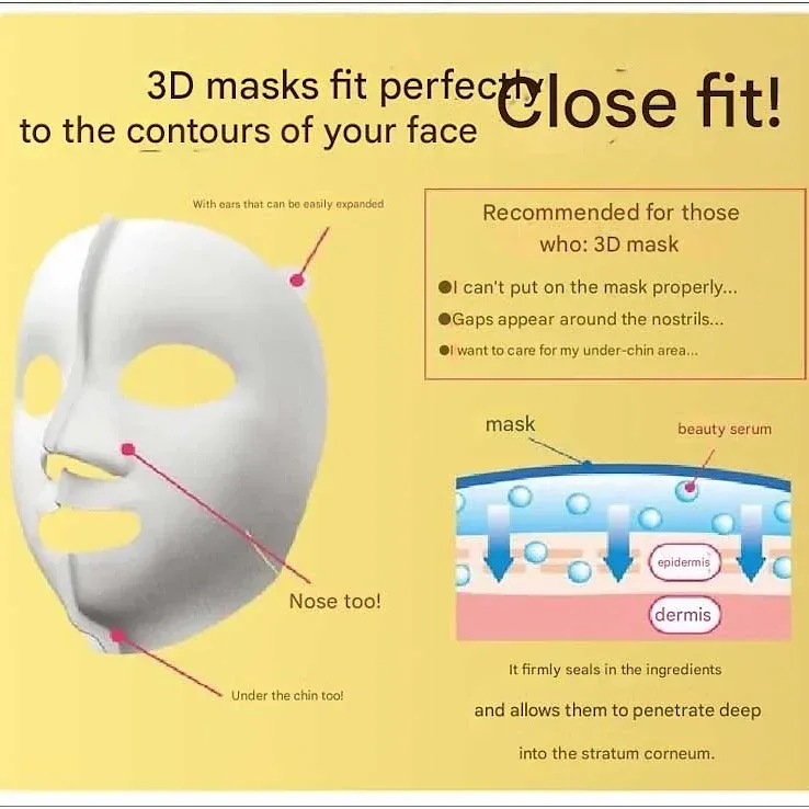 Hadabisei 3D Mask Whitening, 4 Sheets