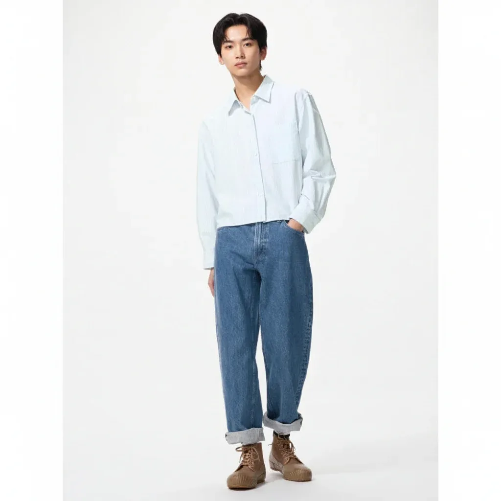 UniQlo Oxford Shirt / Stripe 485265 Japan best brand