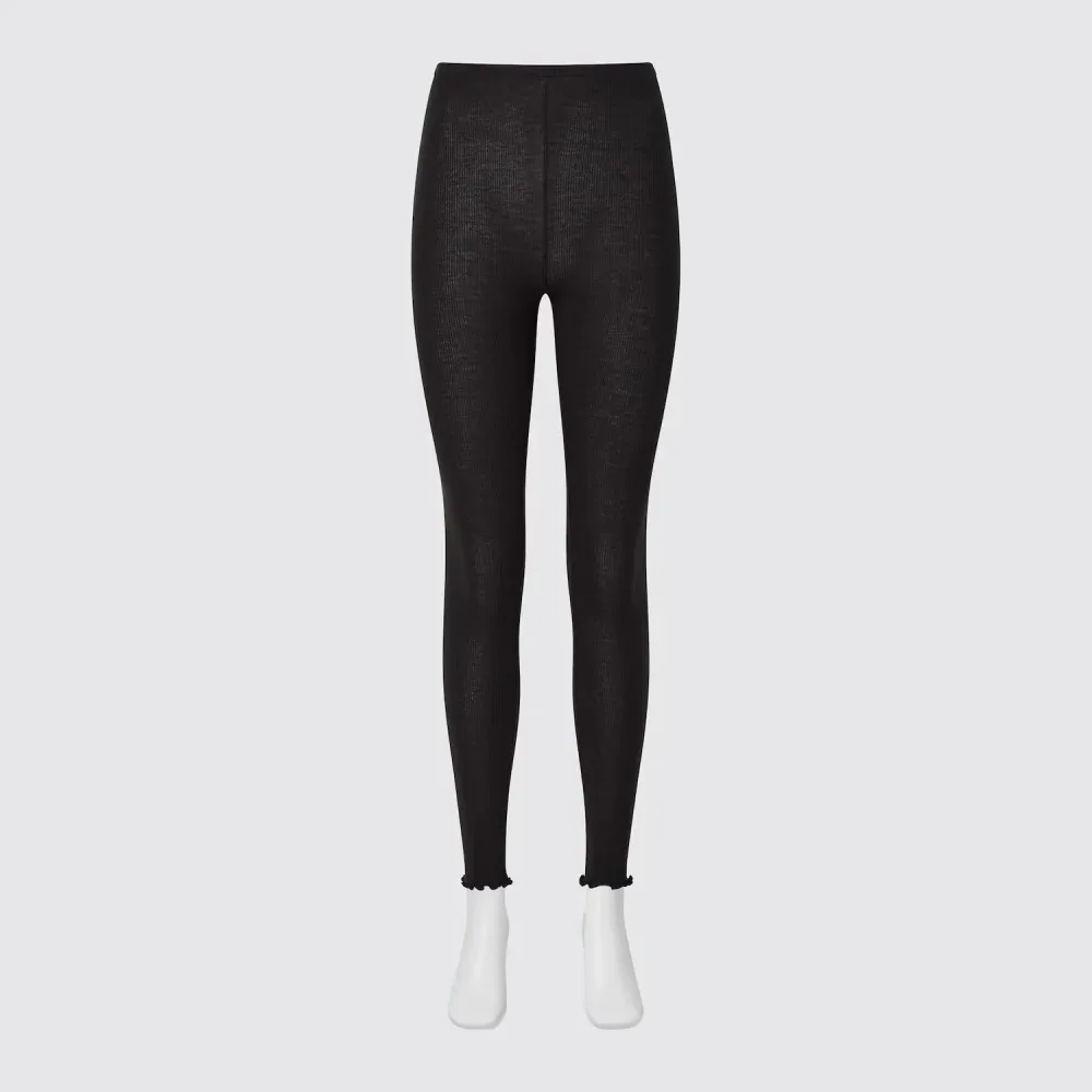 UniQlo HEATTECH Extra Warm Cashmere Blend Ribbed Leggings 483110 Japan best brand