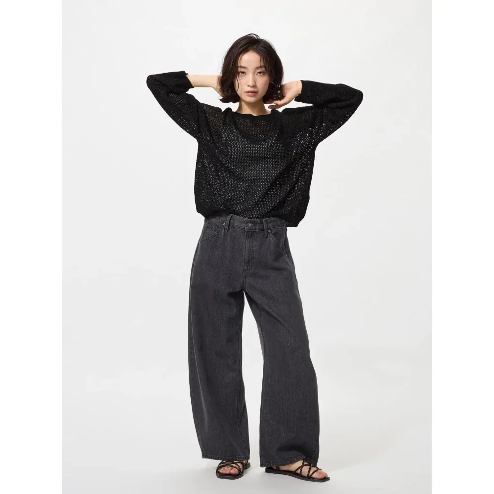 UniQlo Baggy Curve Jeans / Short Length 484808 Japan best brand