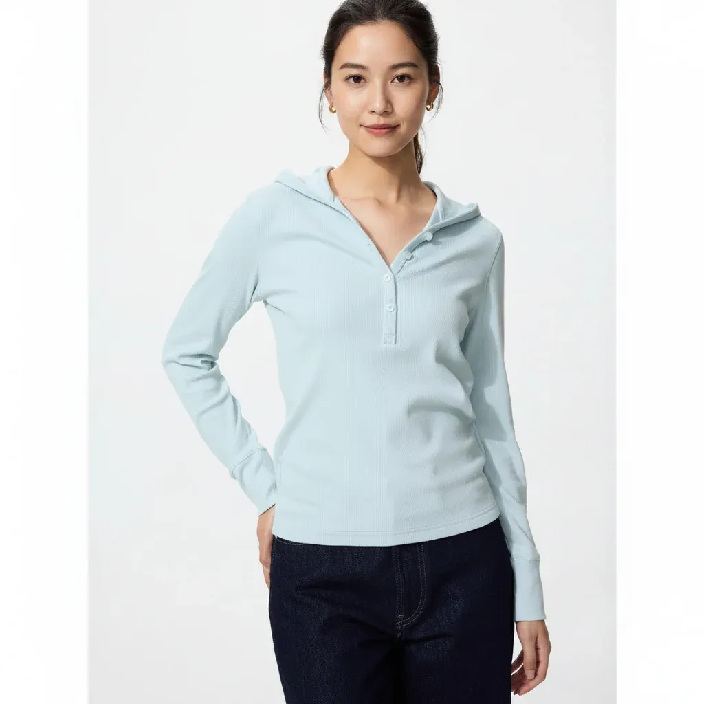 UniQlo Hooded Rib T-Shirt 488298 Japan best brand