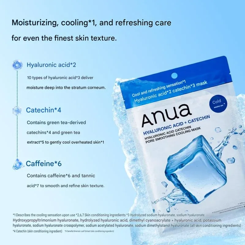 ANUA Catenoid Hyaluronic Acid Pore Smoothing Cooling Mask 7 Sheets