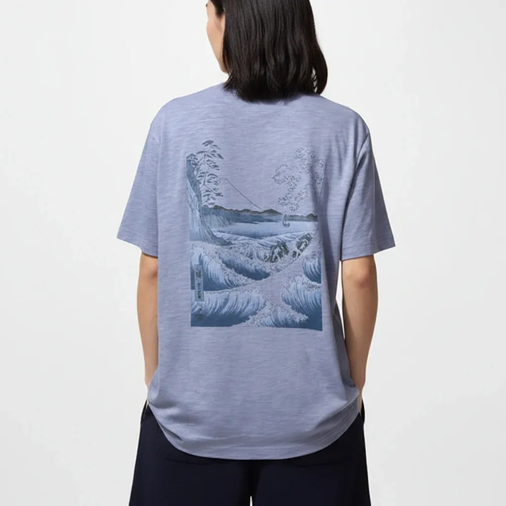 UniQlo Ukiyo-e Blue UT 485074 Japan best brand