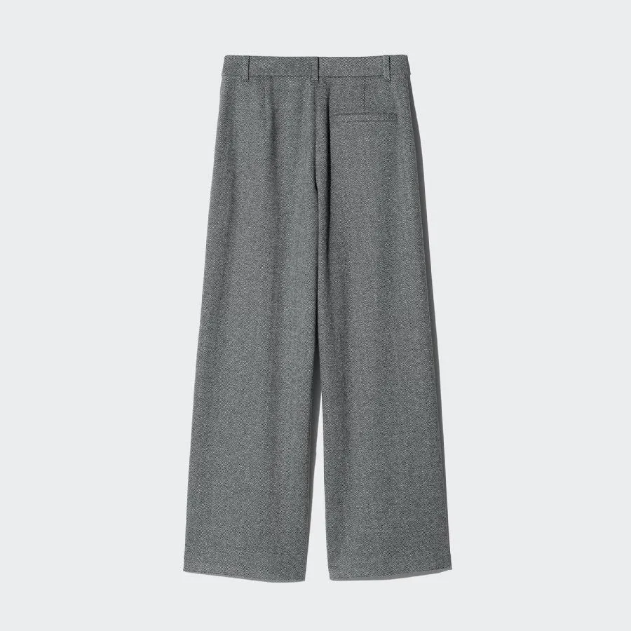 UniQlo Brushed Jersey Wide Pants / Herringbone 489395 Japan best brand