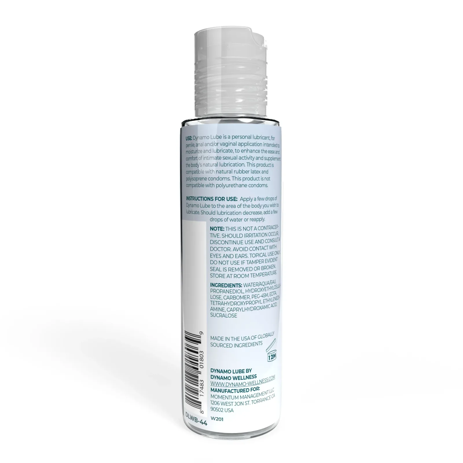 Dynamo Water-Based Lube - 1 oz