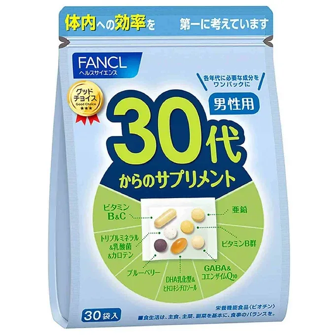 FANCL Supplement for Men in Their 30s - 30 Bags (15-30 Day Supply)