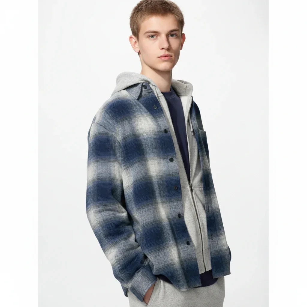 UniQlo Flannel Shirt / Ombre Check 486601 Japan best brand