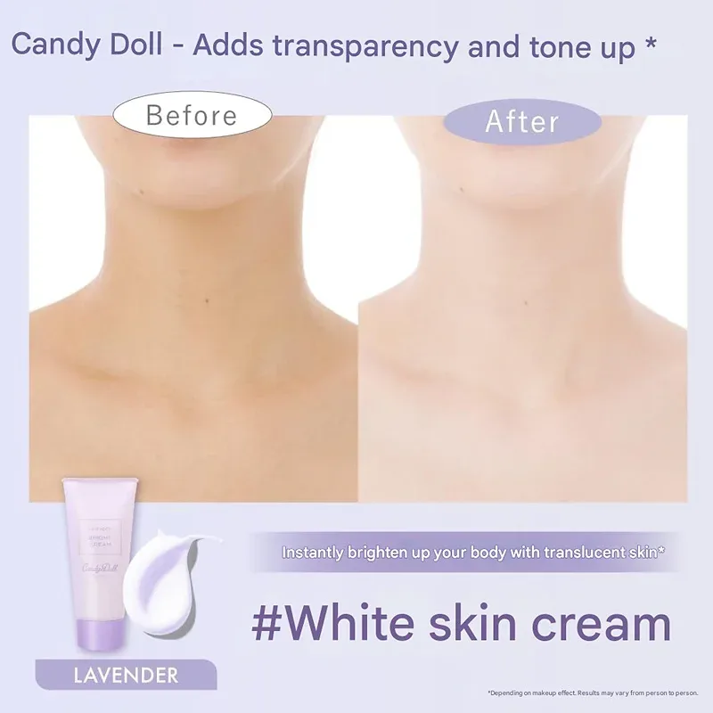CandyDoll Bright Pure Cream A – Lavender Tone-Up Body Sunscreen SPF50+ PA++++