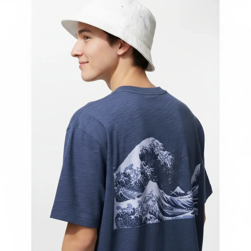 UniQlo Ukiyo-e Blue UT 482784 Japan best brand