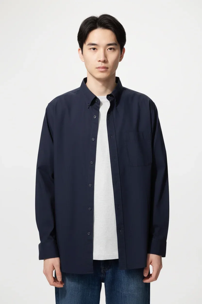 UniQlo Broadcloth Button-Down Shirt 476013 Japan best brand