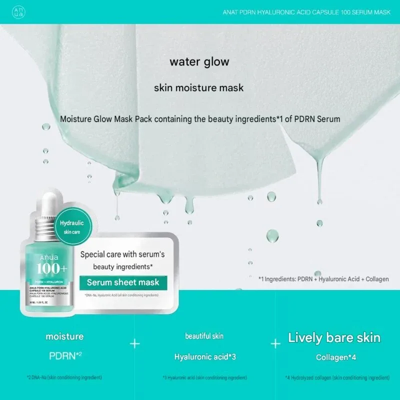ANUA PDRN Hyaluronic Acid Capsule 100 Serum Mask Pack 7 Sheets