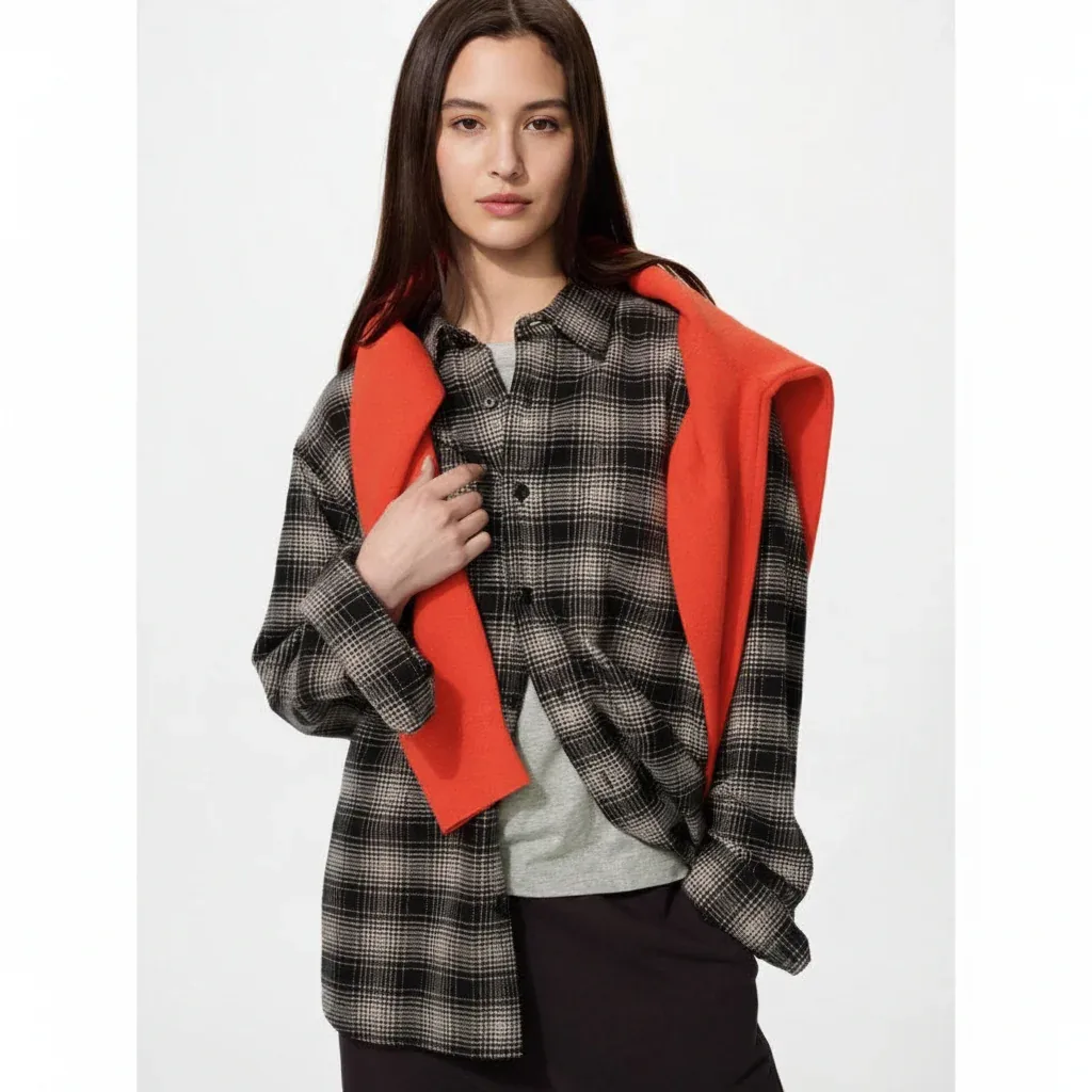 UniQlo Flannel Shirt / Ombre Check 486602 Japan best brand