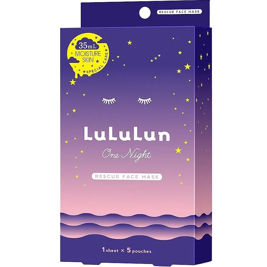 LuLuLun One Night Rescue Moisturizing Face Mask — 35 mL 5 Pieces