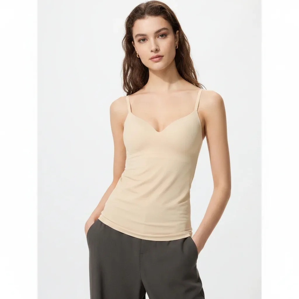 UniQlo AIRism Seamless V-Neck Bra Camisole 487178 Japan best brand