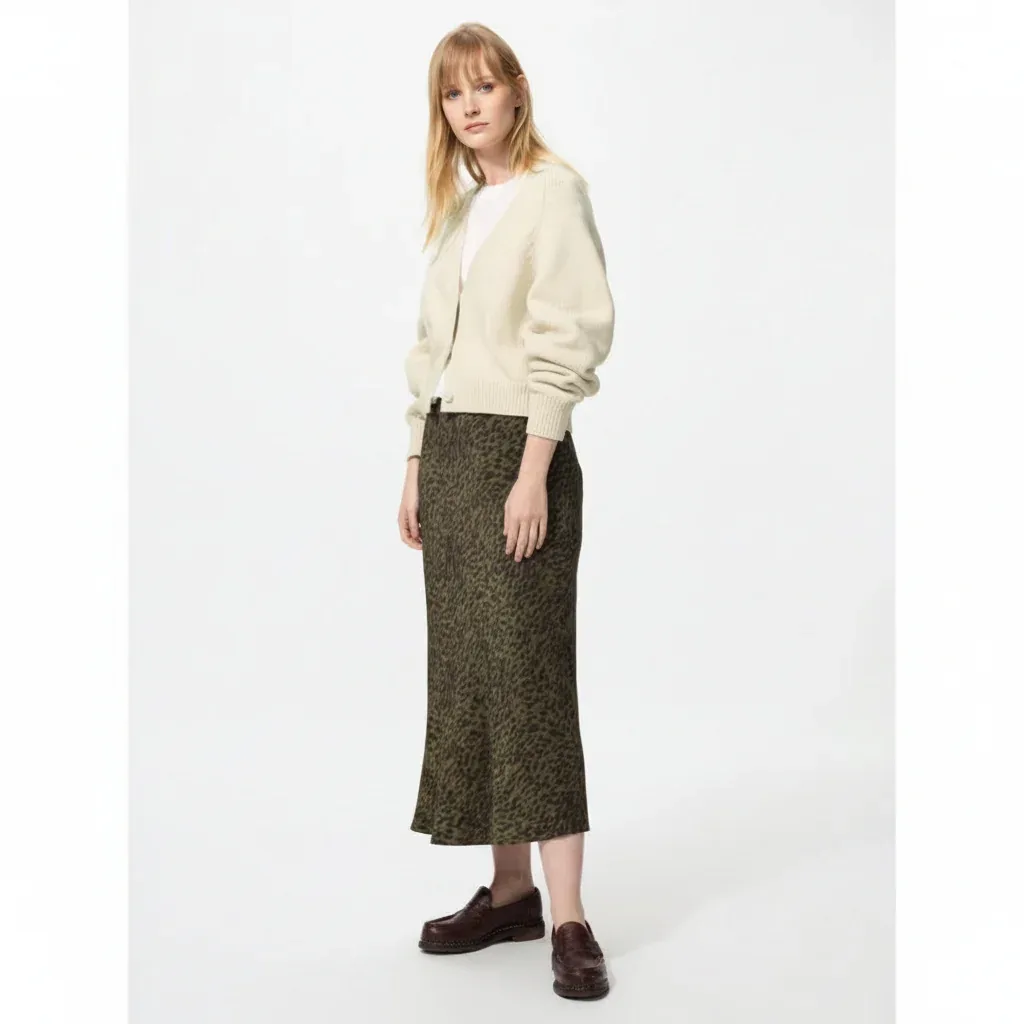UniQlo Rayon Printed Long Skirt 484552 Japan best brand
