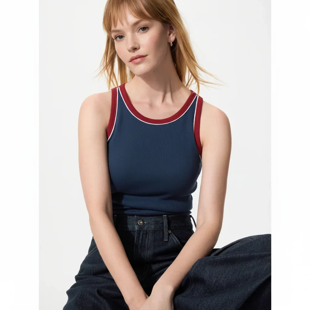 UniQlo Rib Bra Top / American Sleeve – 482198 Japan best brand