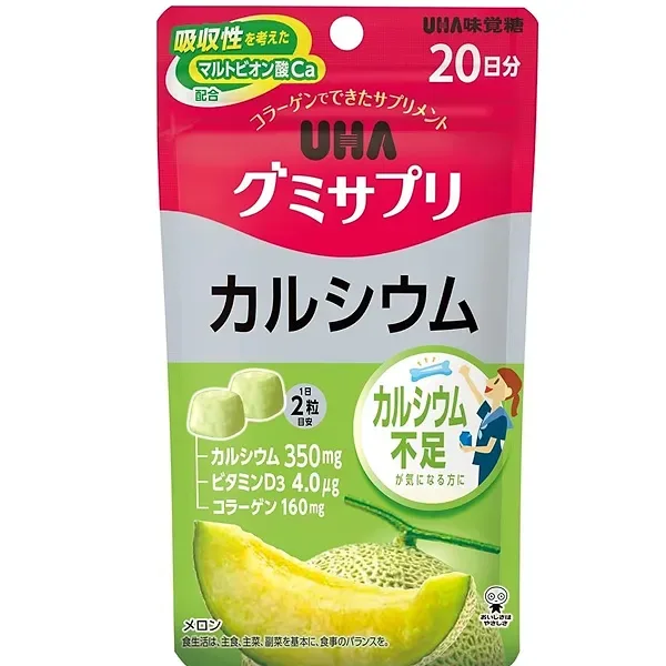 UHA Mikakuto Gummy Supplement – Calcium Melon Flavor  (20-Day Supply)