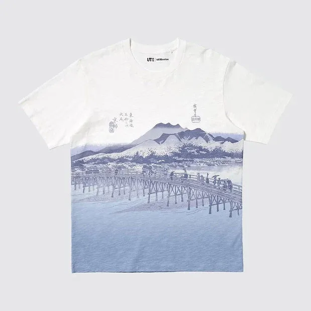 UniQlo Ukiyo-e Blue UT 485077 Japan best brand
