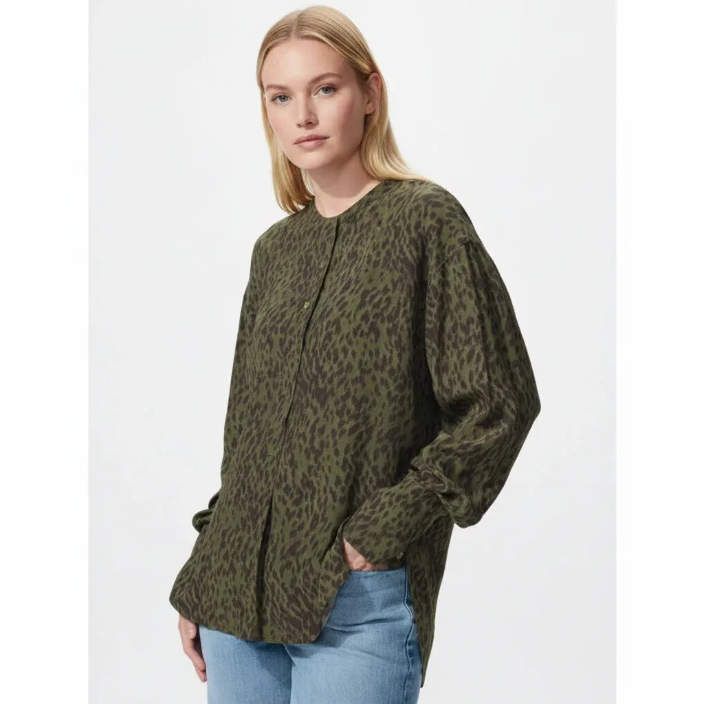 UniQlo Rayon Collarless Blouse 484563 Japan best brand