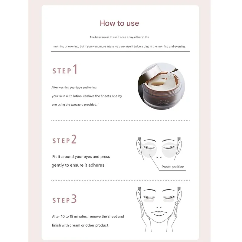 Axxzia Beauty Eyes Essence Sheet Premium Plus – 60 Sheets