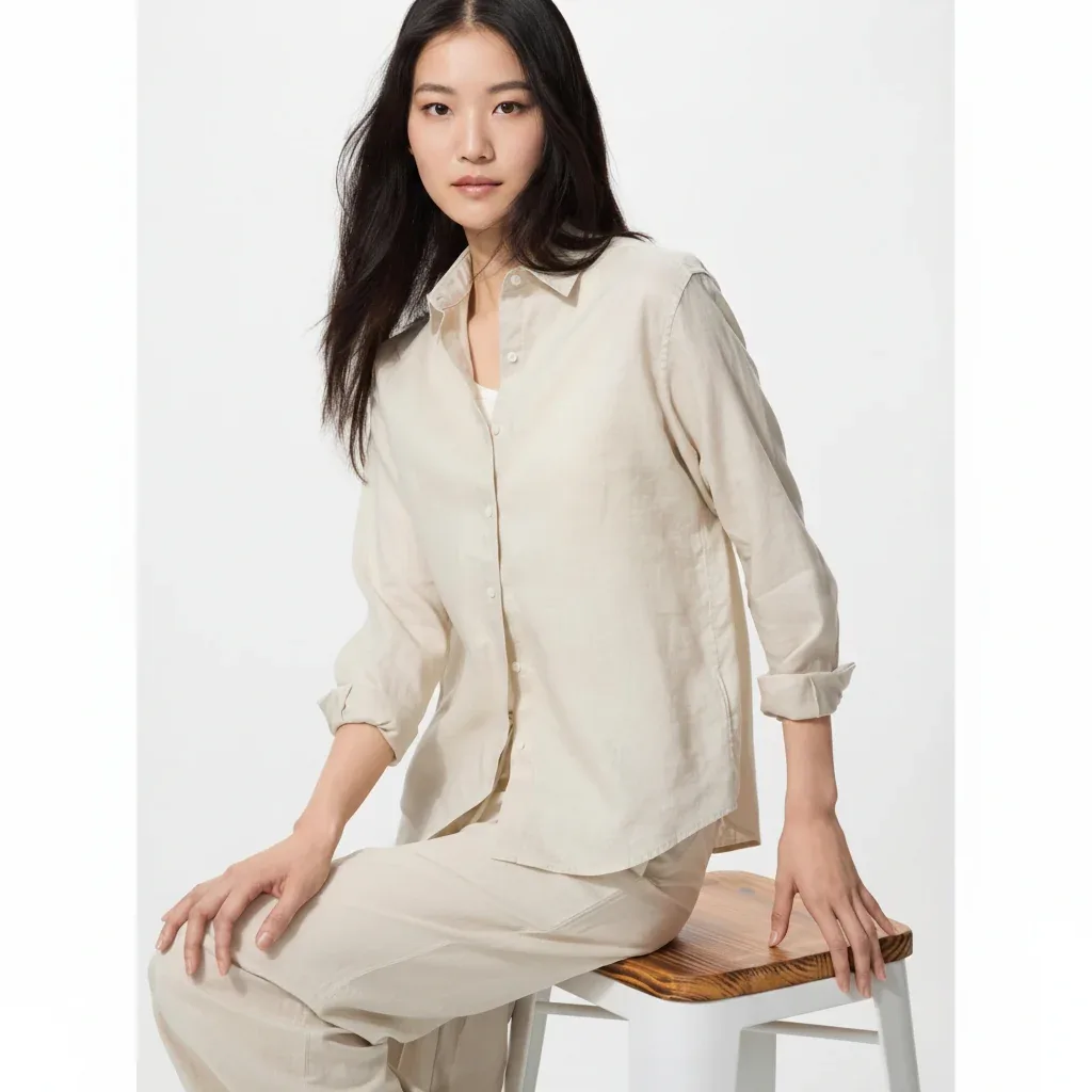 UniQlo Premium 100% European Linen Shirt – Relaxed Fit 475647 Japan best brand