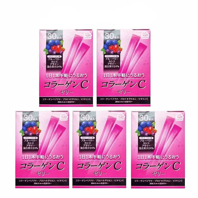 Earth Collagen C Jelly, Vitamin C Berry Flavor Set of 5