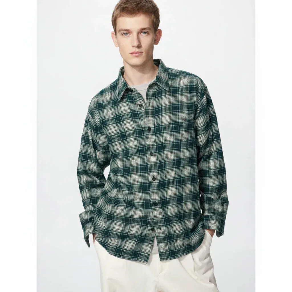 UniQlo Flannel Shirt / Ombre Check 486602 Japan best brand