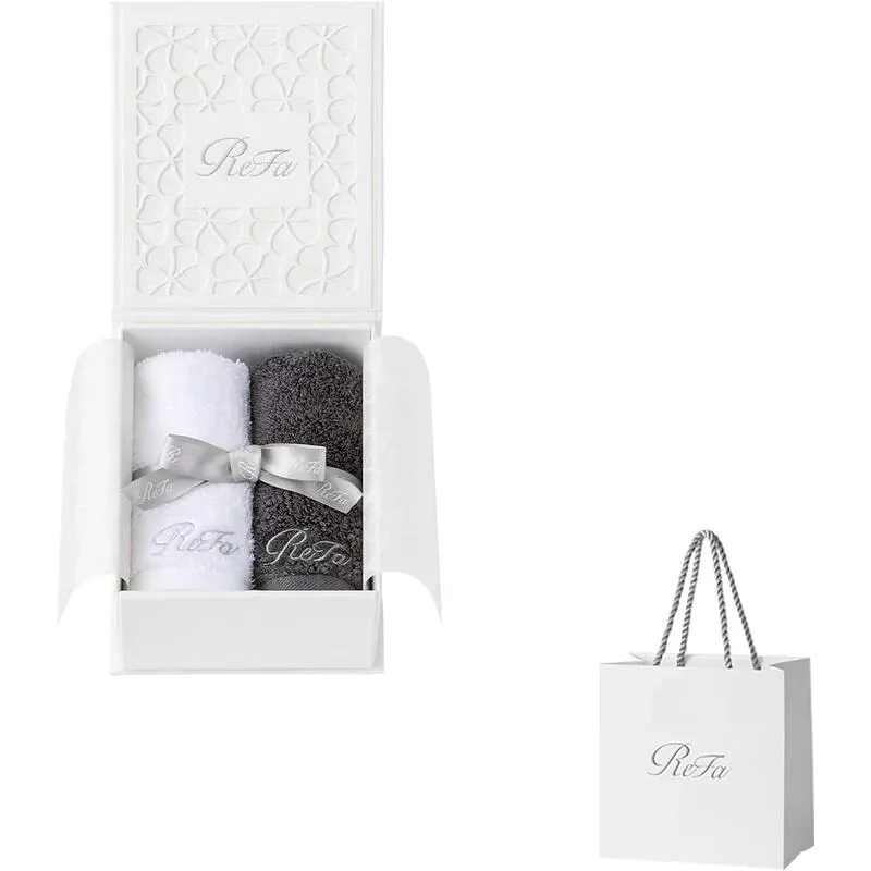 ReFa Hand Towel Pair Set – Premium Egyptian Cotton Towels with Shopper