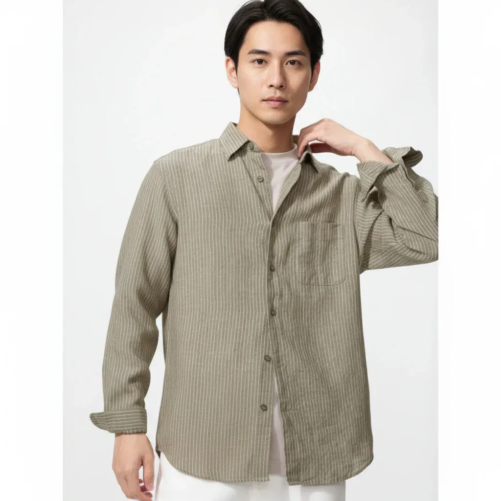 UniQlo Premium Linen Shirt / Stripe – 482434 Japan best brand