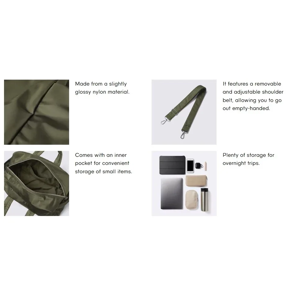 GU Nylon Boston Bag MN 360891 Japan best brand