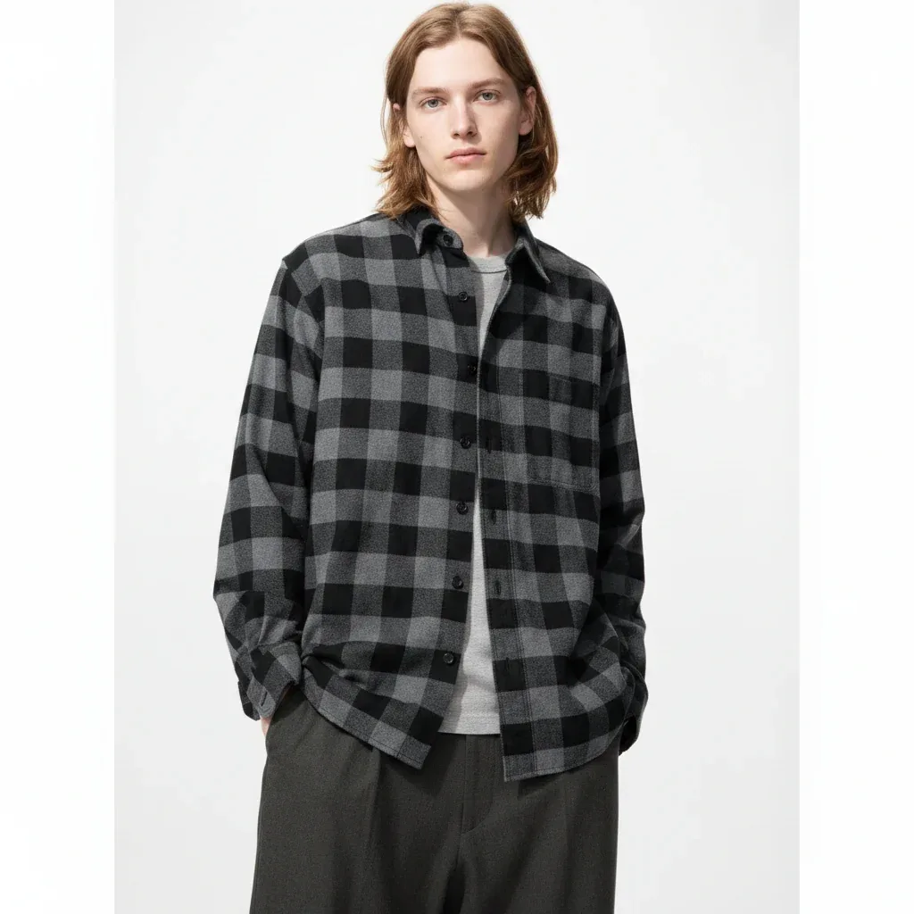 UniQlo Flannel Shirt / Block Check 486599 Japan best brand