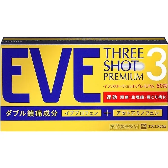 EVE pain killer Three Shot Premium (60 Tablets)