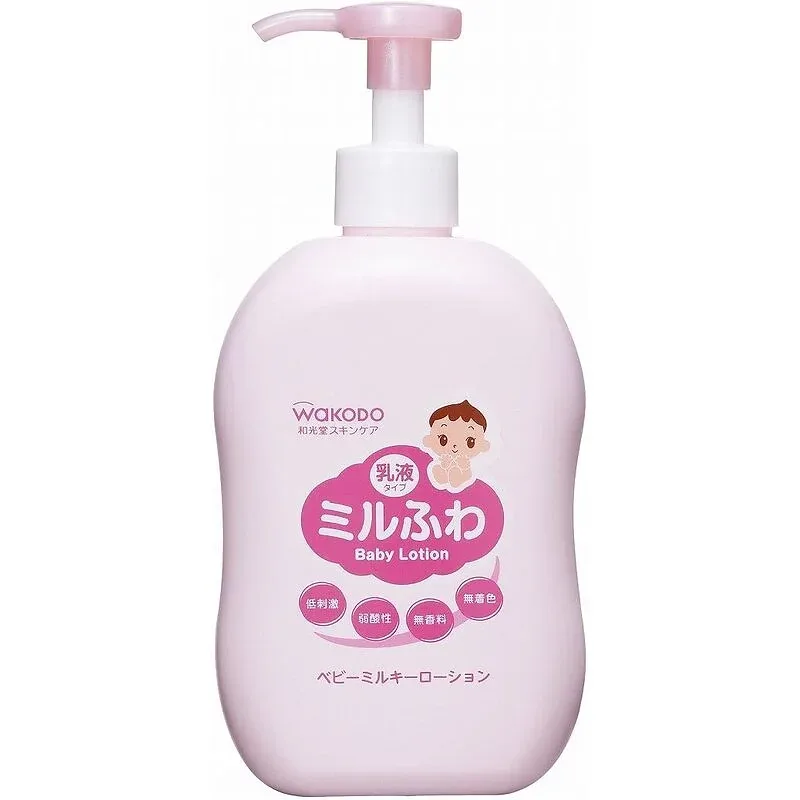 Wakodo Mil Fluffy Hypoallergenic Baby Milky Lotion – Pump Type (300 ml)