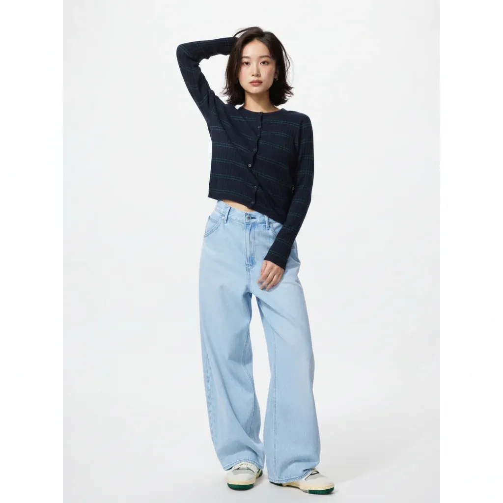 UniQlo Baggy Curve Jeans / Short Length 484808 Japan best brand
