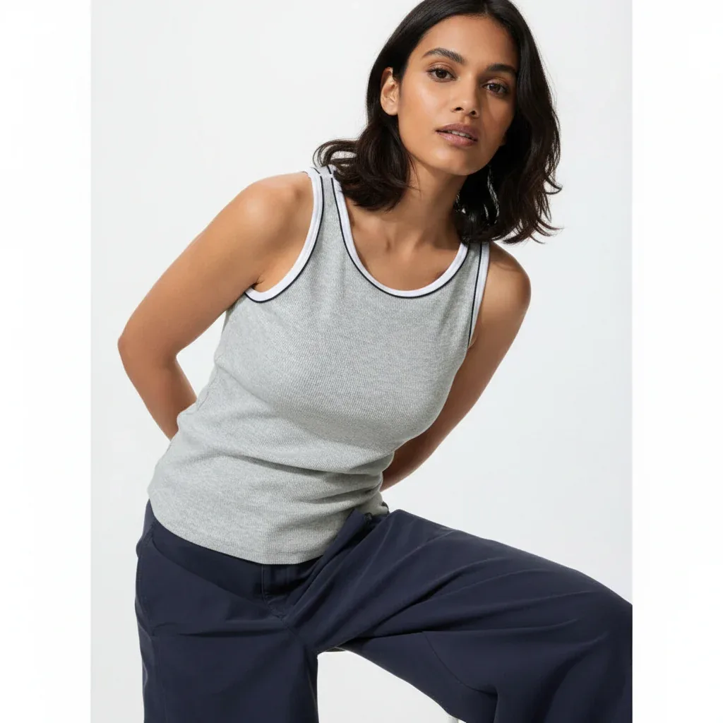 UniQlo Rib Bra Top / American Sleeve – 482198 Japan best brand
