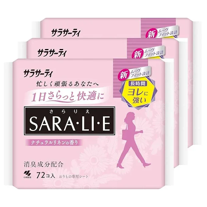 Sarasati Sararie Natural Linen Scent Panty Liner Sheets – 72 Liners x 3 Packs