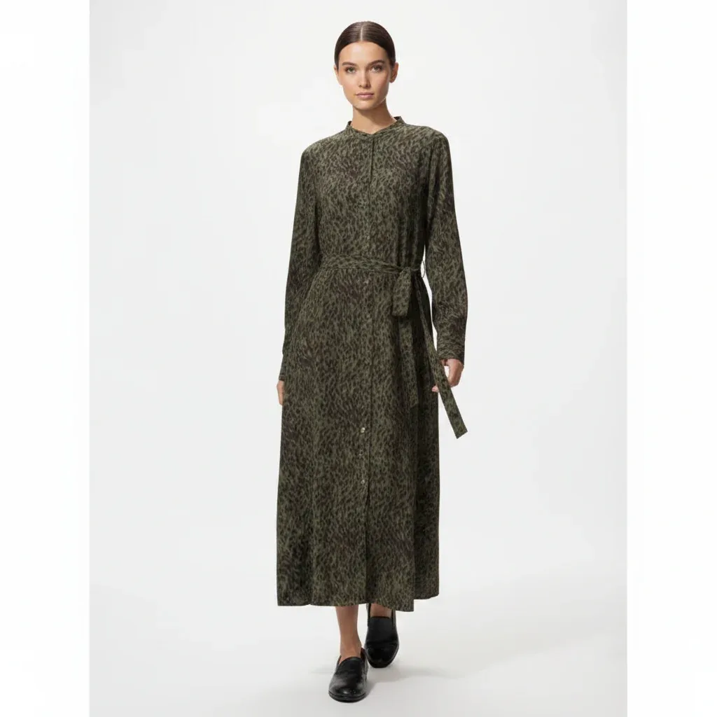 UniQlo Rayon Printed Long Dress (Long Sleeve) 487390 Japan best brand