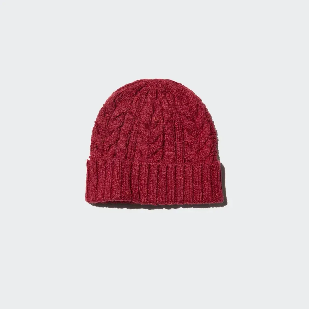 UniQlo Heattech Cable Knit Beanie 486756 Japan best brand