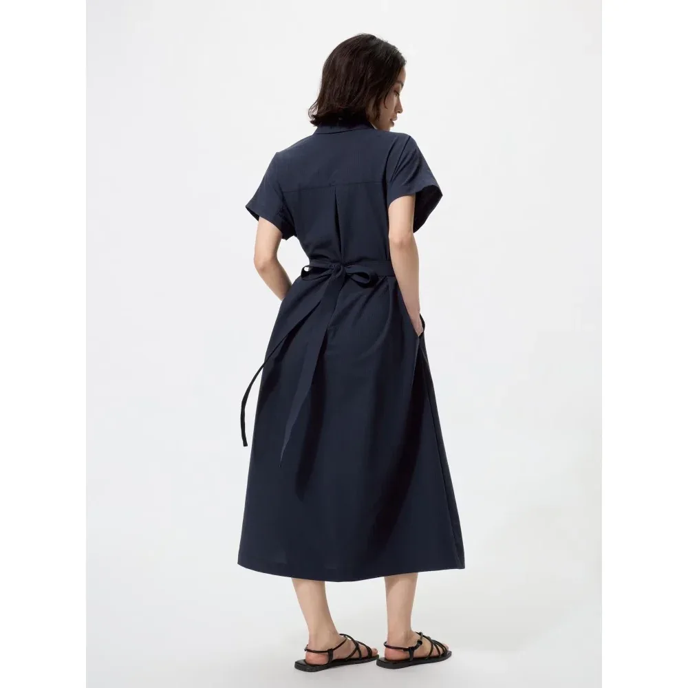 UniQlo Seersucker Shirt Dress – Shorter Length 487721 Japan best brand