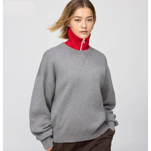 UniQlo Smooth Cotton Crew Neck Sweater 482970/481673 Japan best brand
