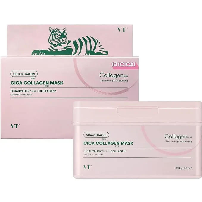 VT COSMETICS Cica Collagen Sheet Mask Box (30 Sheets)