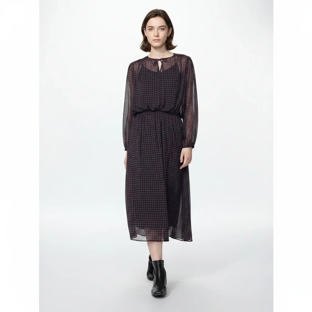 UniQlo Chiffon Print Dress 488556 Japan best brand